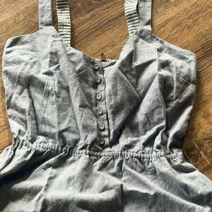 Tommy Girl Chambray Denim Mini Dress with Striped Straps, Size M